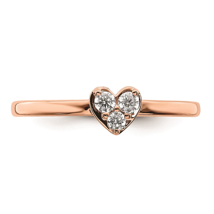 High-Quality 14K Rose Gold Heart Engagement Ring with 1/8 Carat Diamond Value-4