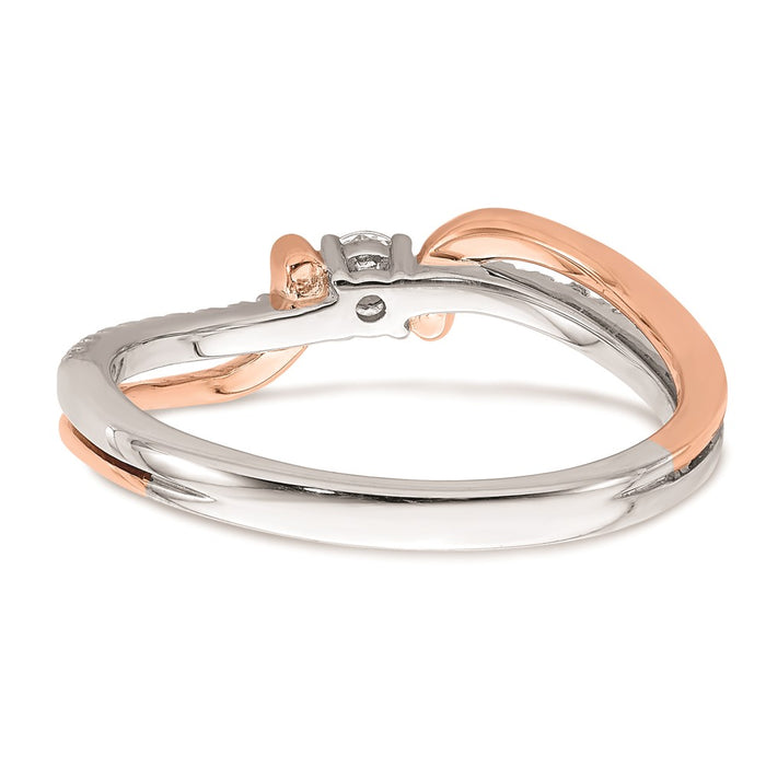 Buy Exclusive 14K White & Rose Gold Bypass Engagement Ring, 1/5 Carat Diamond-5