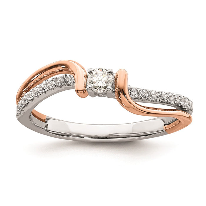 Buy Exclusive 14K White & Rose Gold Bypass Engagement Ring, 1/5 Carat Diamond-1