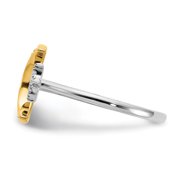 Shop Exclusive 14K Two-Tone Diamond Moon and Star Ring - Stylish Luxury Jewelry-3