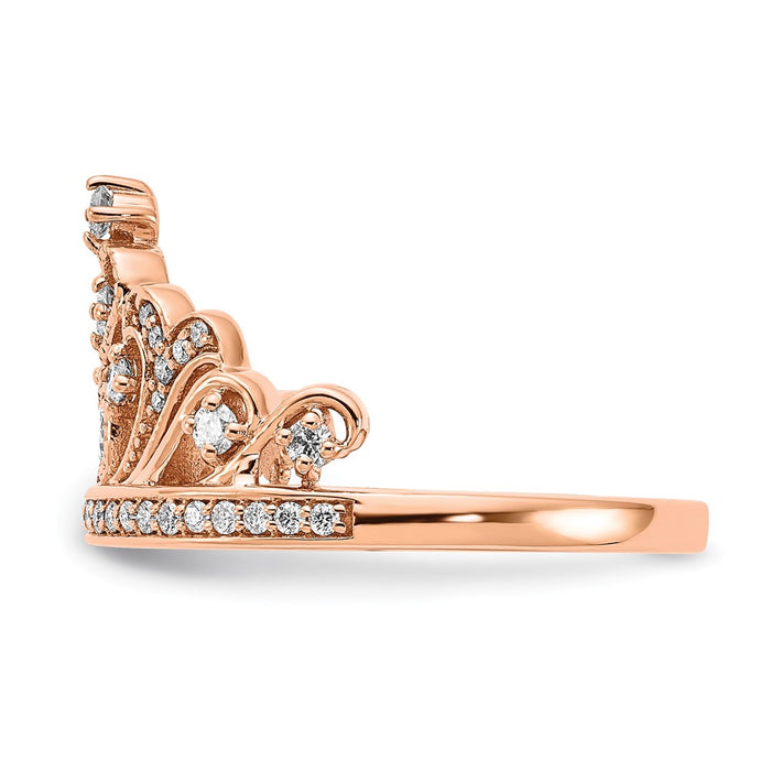 High-Quality 14K Rose Gold Diamond Tiara Ring | Stylish & Affordable Elegance-3