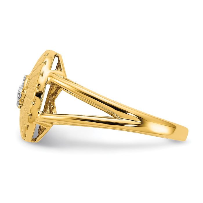 Exclusive 14K Gold Satin Finish Diamond Flower Ring - Stylish Luxury at Great Price-3