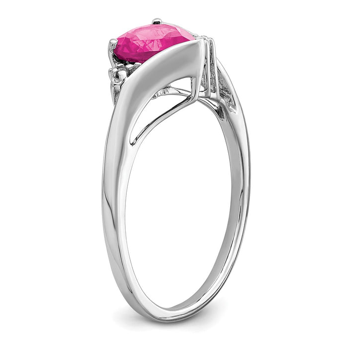 Buy Exclusive 14K White Gold Heart Ring with Pink Sapphire & Diamonds - Stylish Value-6