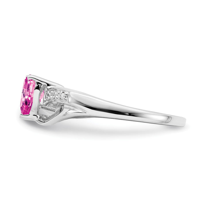 Buy Exclusive 14K White Gold Heart Ring with Pink Sapphire & Diamonds, Stylish Design-3