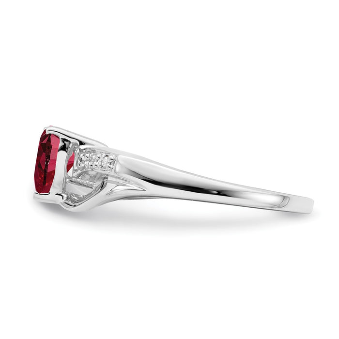 Buy Exclusive 14K White Gold Heart Ring with Created Ruby & Diamond Accents-3
