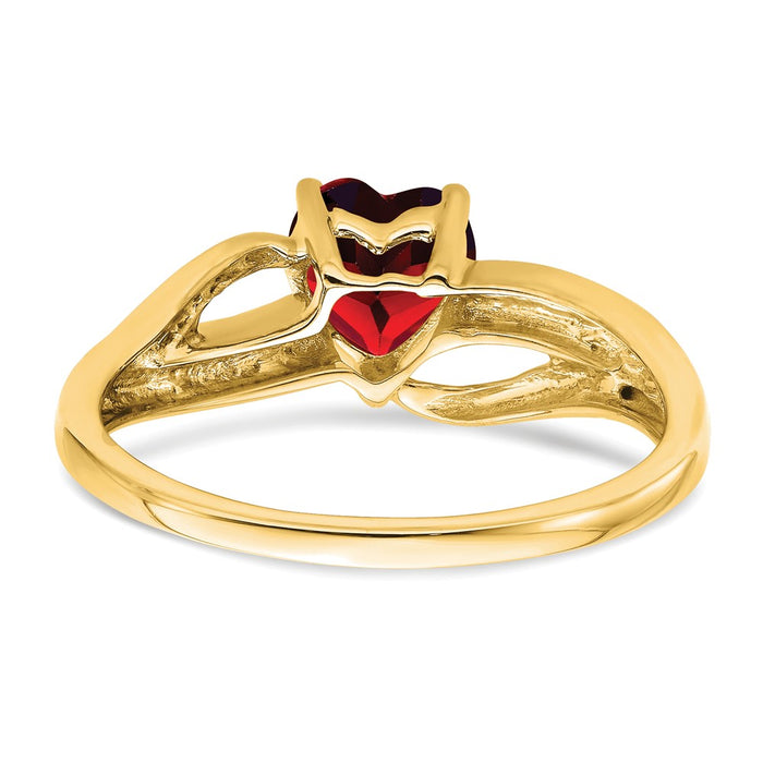 Buy Exclusive 14K Gold Heart-Shaped Ring with Ruby & Diamond - Stylish Value!-5