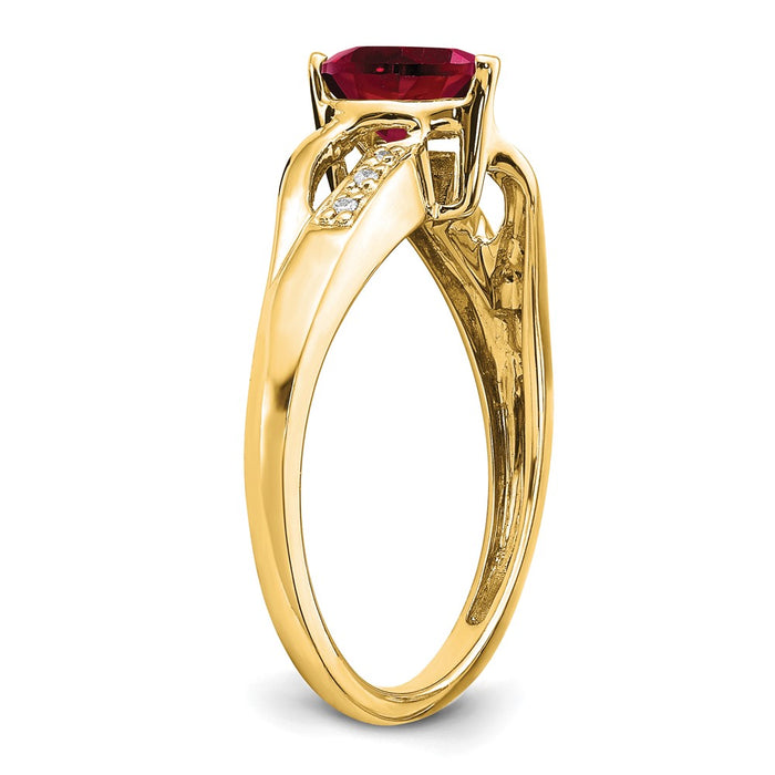 Buy Exclusive 14K Gold Heart-Shaped Ring with Ruby & Diamond - Stylish Value!-6