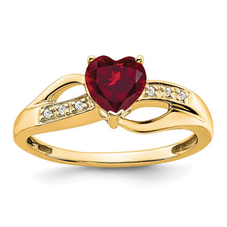 Buy Exclusive 14K Gold Heart-Shaped Ring with Ruby & Diamond - Stylish Value!