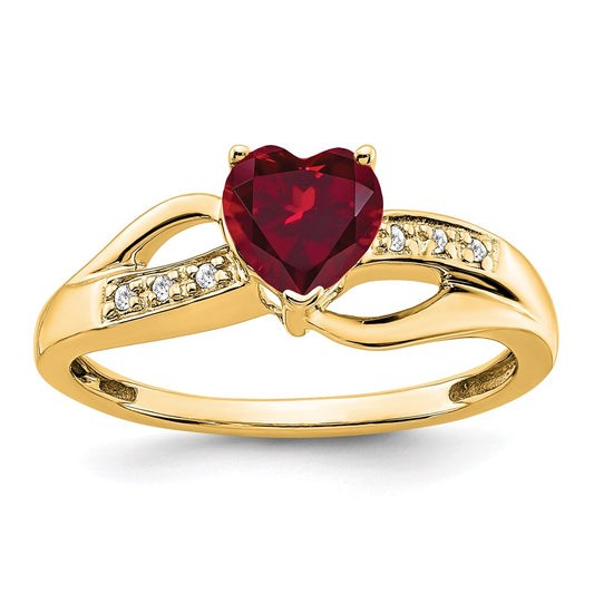 Buy Exclusive 14K Gold Heart-Shaped Ring with Ruby & Diamond - Stylish Value!