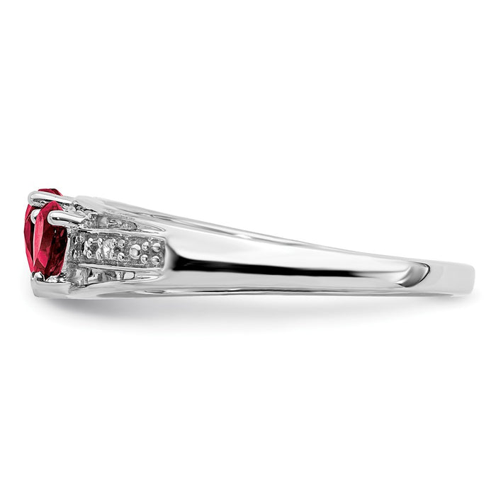 Buy Exclusive 14K White Gold Heart Ring with Created Ruby & Diamond Accents-3