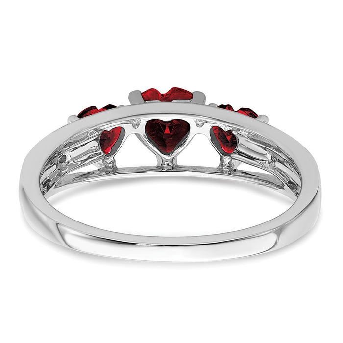 Buy Exclusive 14K White Gold Heart Ring with Created Ruby & Diamond Accents-5