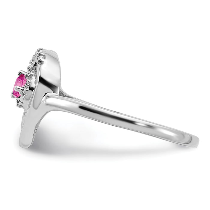Shop Exclusive 14K White Gold Heart Ring with Pink Sapphire & Diamonds - Stylish & Affordable!-3