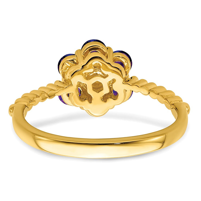 Buy Exclusive 14K Gold Amethyst & Diamond Floral Ring - Stylish & Affordable!-5