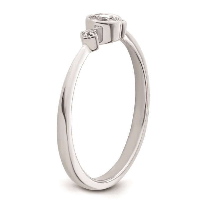 Buy Stylish 14K White Gold 3-Stone Oval Diamond Ring, 1/15 Carat Total Weight-6