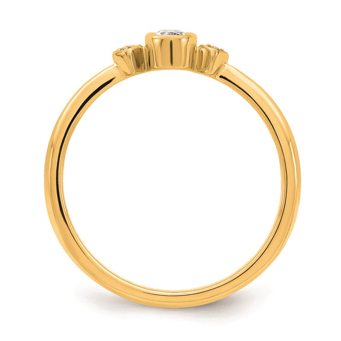 Buy 14K Gold Petite 3-Stone Oval Diamond Engagement Ring, 1/15 Carat, Stylish-2