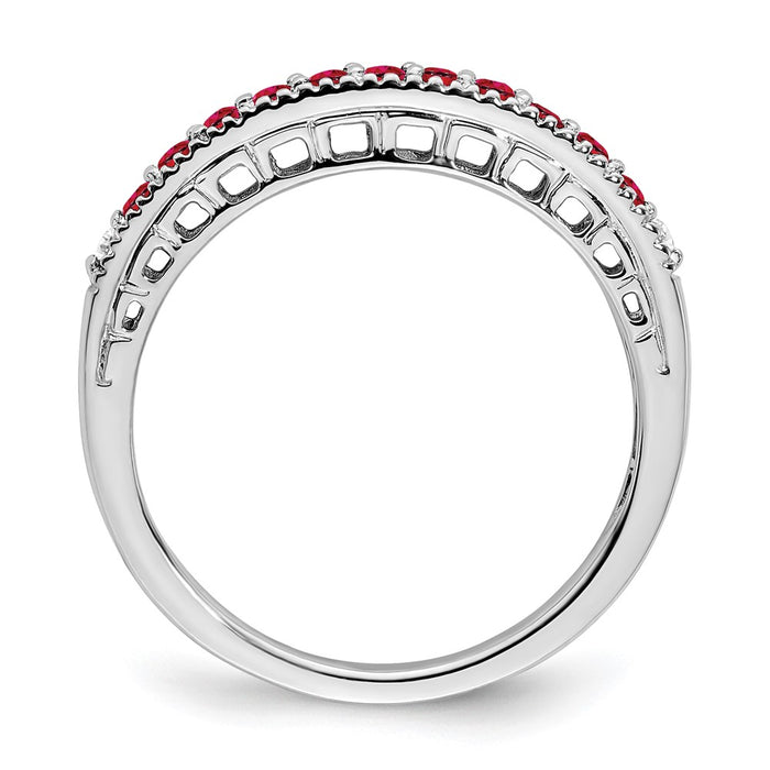 Buy Exclusive 14K White Gold Ruby & Diamond Eternity Band - Stylish Value!-2