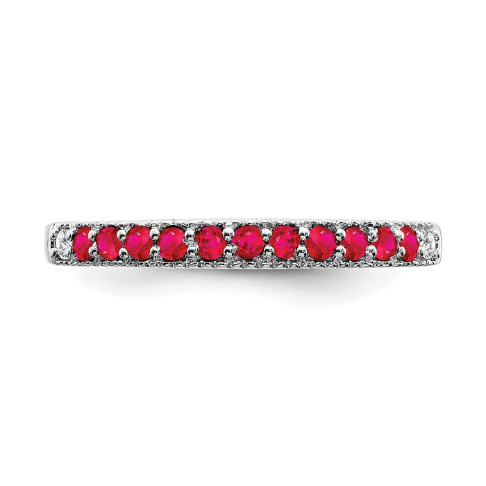 Buy Exclusive 14K White Gold Ruby & Diamond Eternity Band - Stylish Value!-4