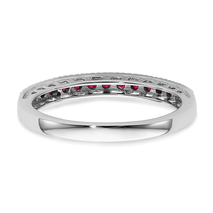 Buy Exclusive 14K White Gold Ruby & Diamond Eternity Band - Stylish Value!-5