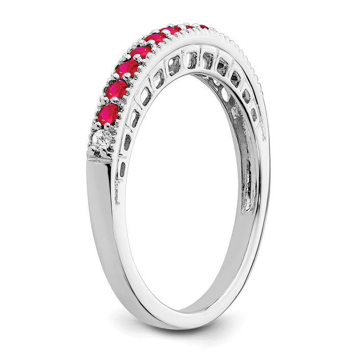 Buy Exclusive 14K White Gold Ruby & Diamond Eternity Band - Stylish Value!-6