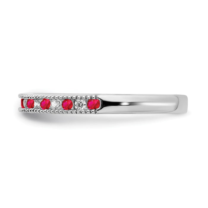 Shop 14K White Gold Ruby & Diamond Eternity Band - Stylish Luxury Ring!-3