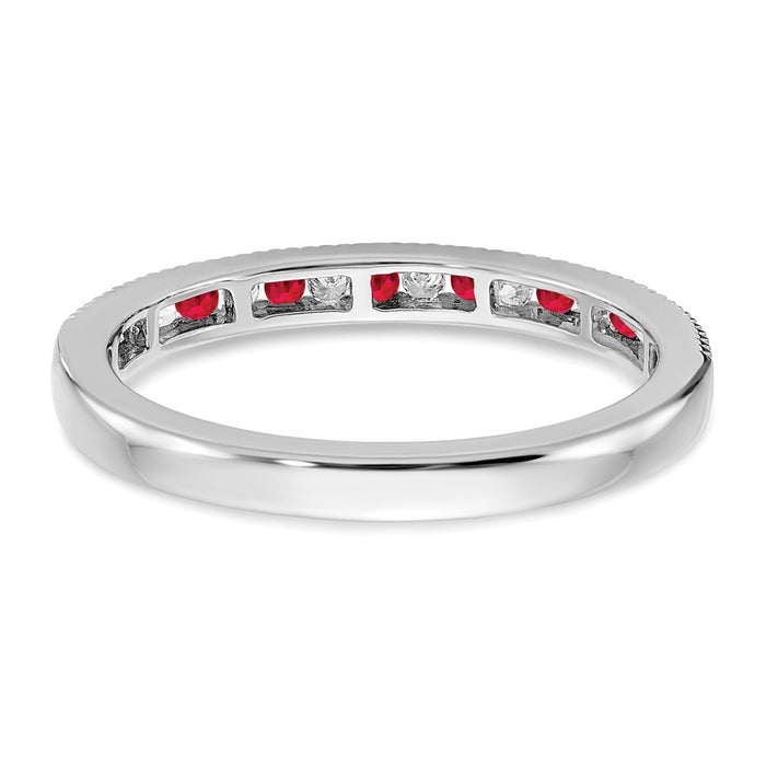 Shop 14K White Gold Ruby & Diamond Eternity Band - Stylish Luxury Ring!-5