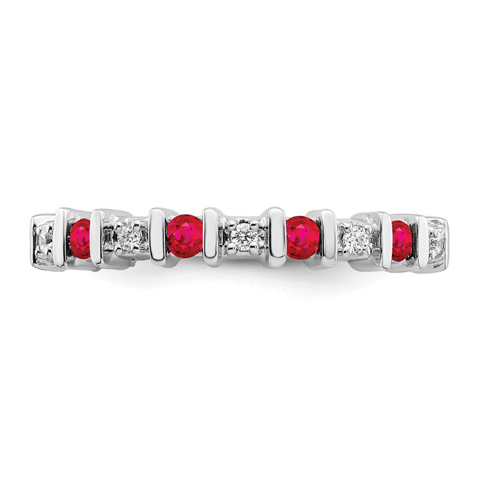 Shop Exclusive 14K White Gold Ruby & Diamond Eternity Band - Stylish Value!-4