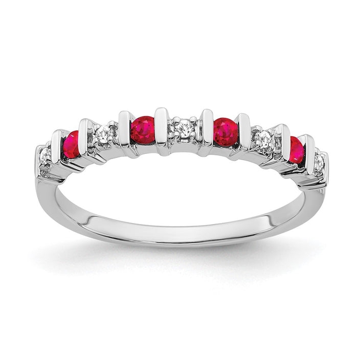 Shop Exclusive 14K White Gold Ruby & Diamond Eternity Band - Stylish Value!-1