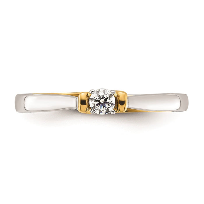 Buy Stylish 14K Two-Tone Engagement Ring with 1/10 Carat Diamond - Value!-4