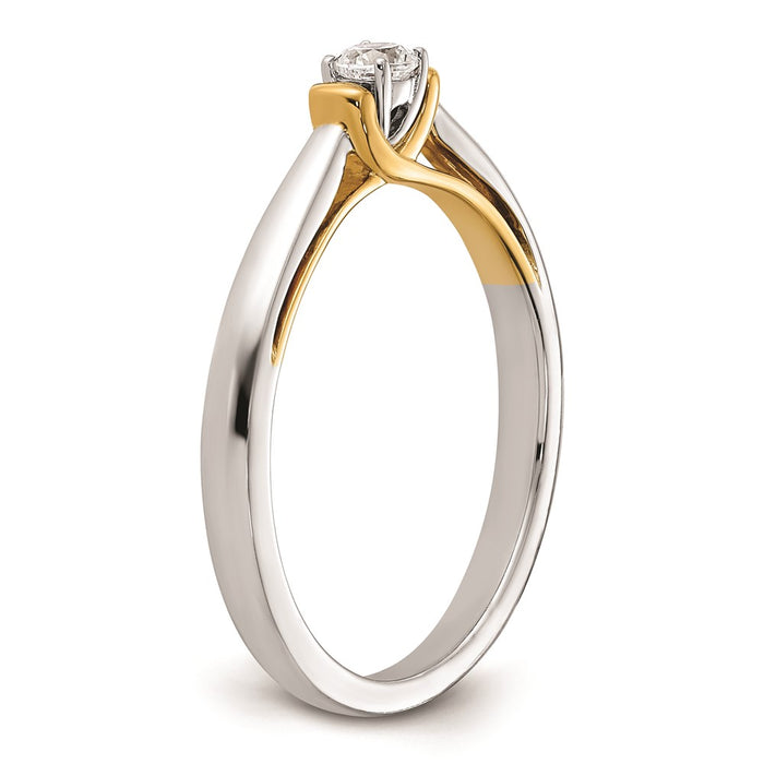 Buy Stylish 14K Two-Tone Engagement Ring with 1/10 Carat Diamond - Value!-6