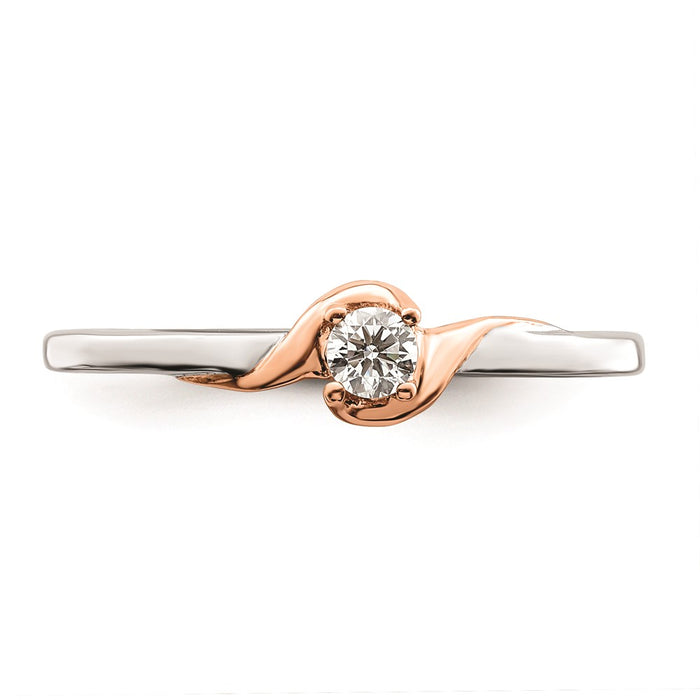 Exclusive 14K White & Rose Gold Engagement Ring | 1/10 Carat Diamond Value-4