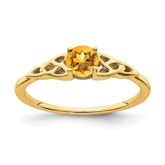 Shop Exclusive 14K Gold Celtic Knot Ring with Citrine - Stylish & Affordable-1