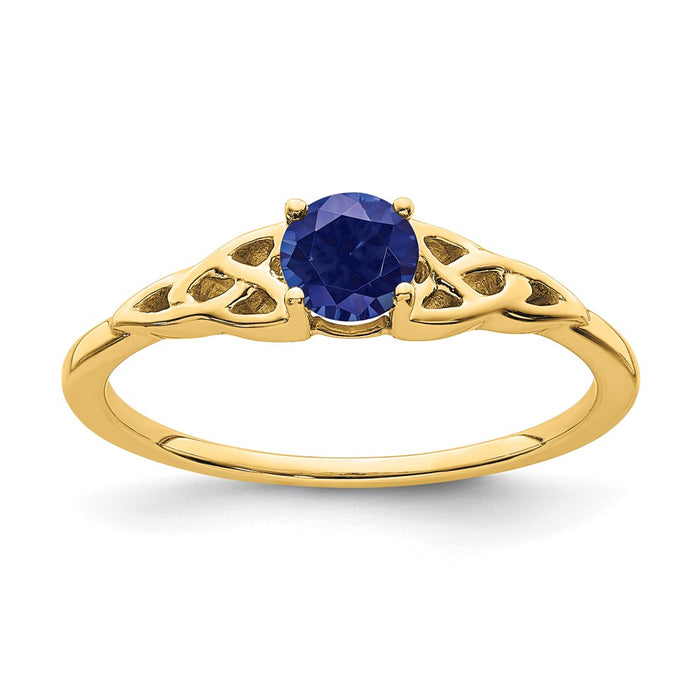 Shop Exclusive 14K Gold Celtic Knot Ring with Sapphire - Affordable Luxury-1