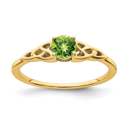 High-Quality 14K Gold Celtic Knot Ring with Peridot - Stylish & Affordable!