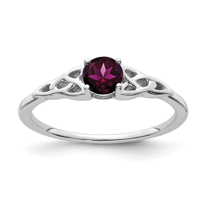 Buy Exclusive 14K White Gold Celtic Knot Ring with 0.85ct Rhodolite Garnet-1