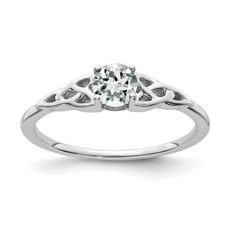 Shop Exclusive 14K White Gold Celtic Knot Ring with White Topaz - Stylish Value!