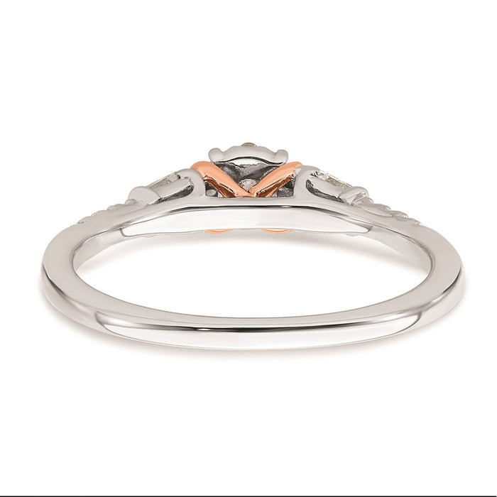 Buy Stylish 14K White & Rose Gold 1/5 Carat Diamond Cluster Ring Today!-5