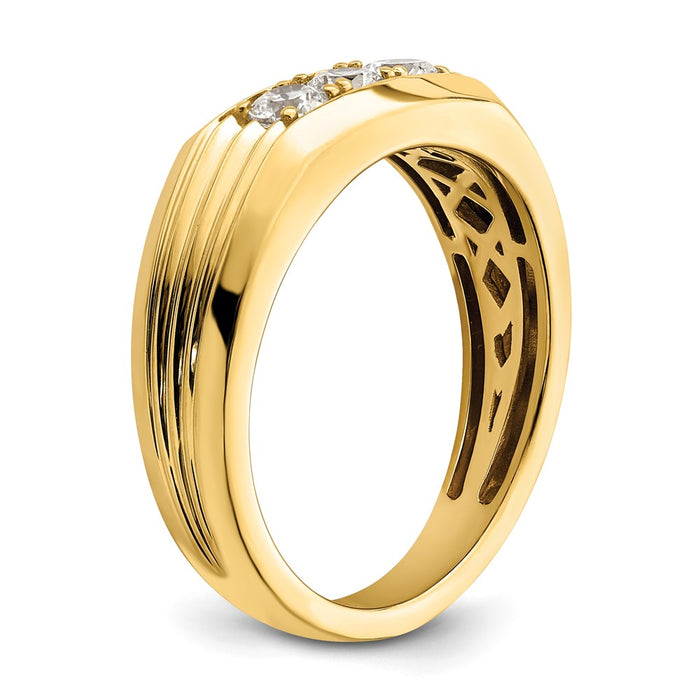 Exclusive Men's 14K Gold 3-Stone Diamond Ring - 1/2 Carat, Stylish Value-6