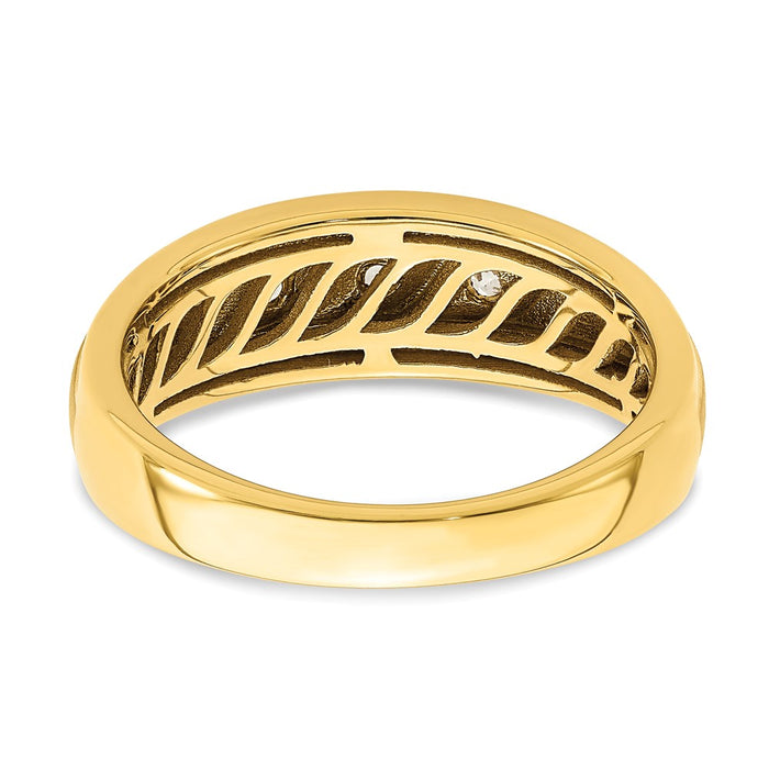 High-Quality 14K Gold Men's Ring with 3/8 Carat Diamonds - Stylish Value!-5