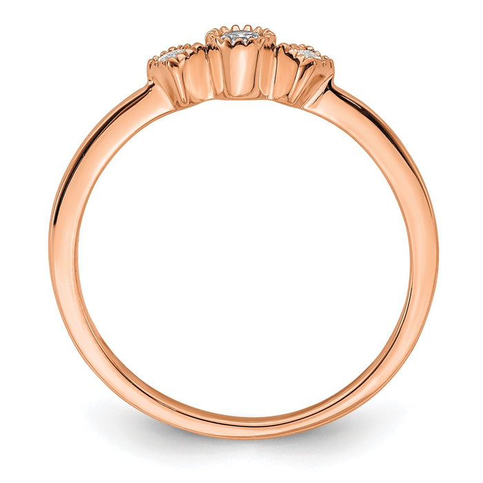 High-quality 14K Rose Gold 3-Stone Diamond Engagement Ring - Affordable Luxury-2
