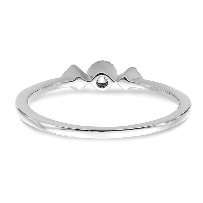 Buy Stylish 14K White Gold 3-Stone Diamond Engagement Ring - 1/10 Carat Value-5