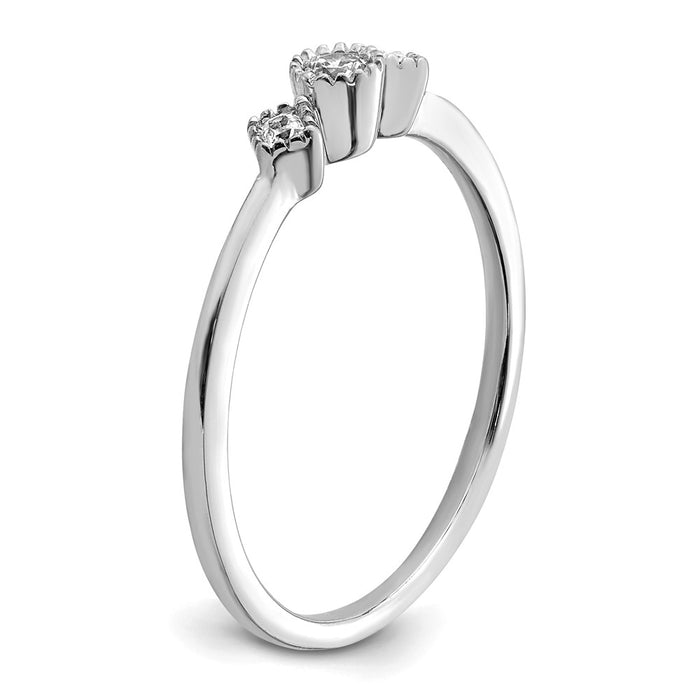 Buy Stylish 14K White Gold 3-Stone Diamond Engagement Ring - 1/10 Carat Value-6