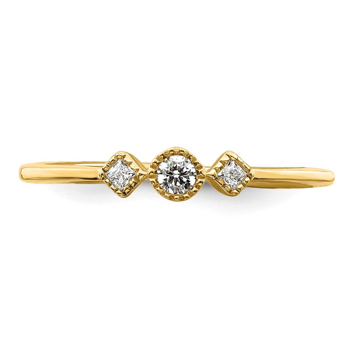 Buy Exclusive 14K Gold 3-Stone Diamond Engagement Ring - 1/10 Carat Value-4