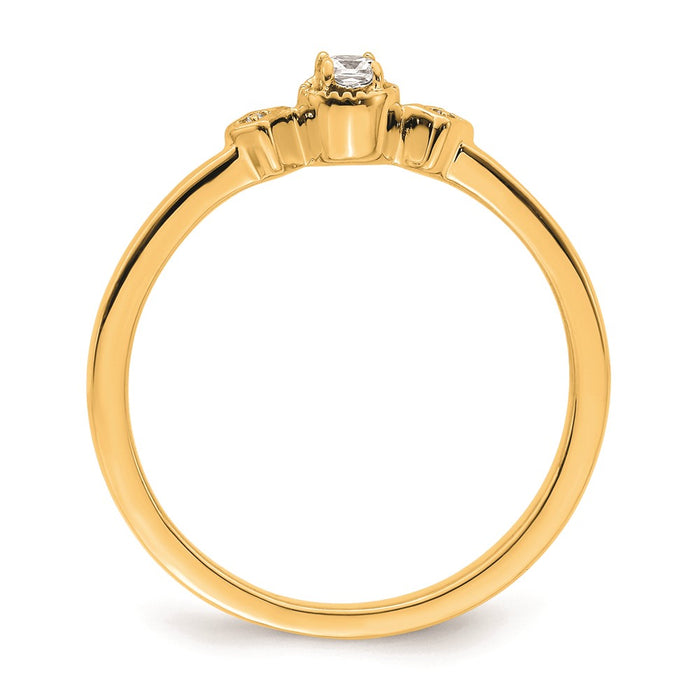 Buy Stylish 14K Gold Petite 3-Stone Diamond Engagement Ring, 1/15 Carat-2