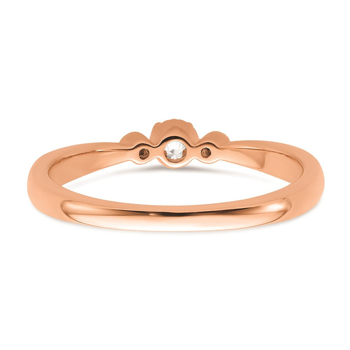 Buy 14K Rose Gold Petite 3-Stone Engagement Ring with 1/15 Carat Diamonds-5