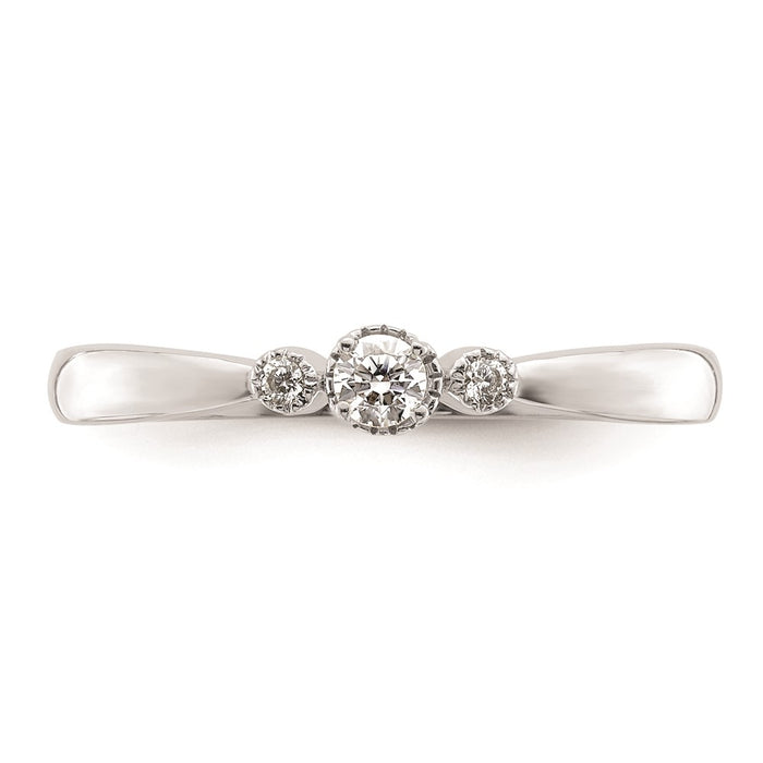 Buy Exclusive 14K White Gold Petite 3-Stone Ring with 1/15 Carat Diamonds-4