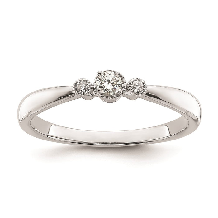 Buy Exclusive 14K White Gold Petite 3-Stone Ring with 1/15 Carat Diamonds-1