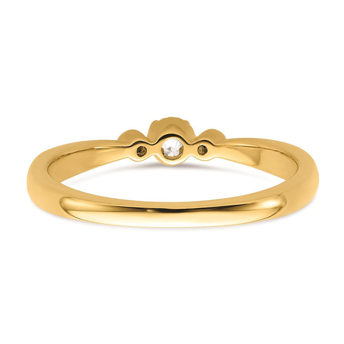 Buy Stylish 14K Gold 3-Stone Diamond Engagement Ring, 1/15 Carat Value-5