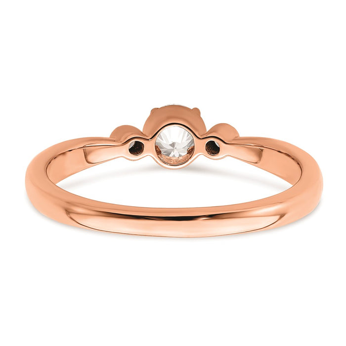 Exclusive 14K Rose Gold 3-Stone Engagement Ring - 1/4 Carat Diamonds, Stylish Design-5