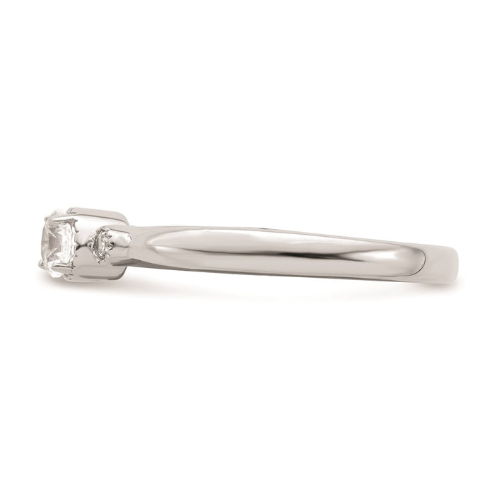 Exclusive 14K White Gold Petite 3-Stone Engagement Ring - 1/4 Carat Diamonds, Stylish Design-3