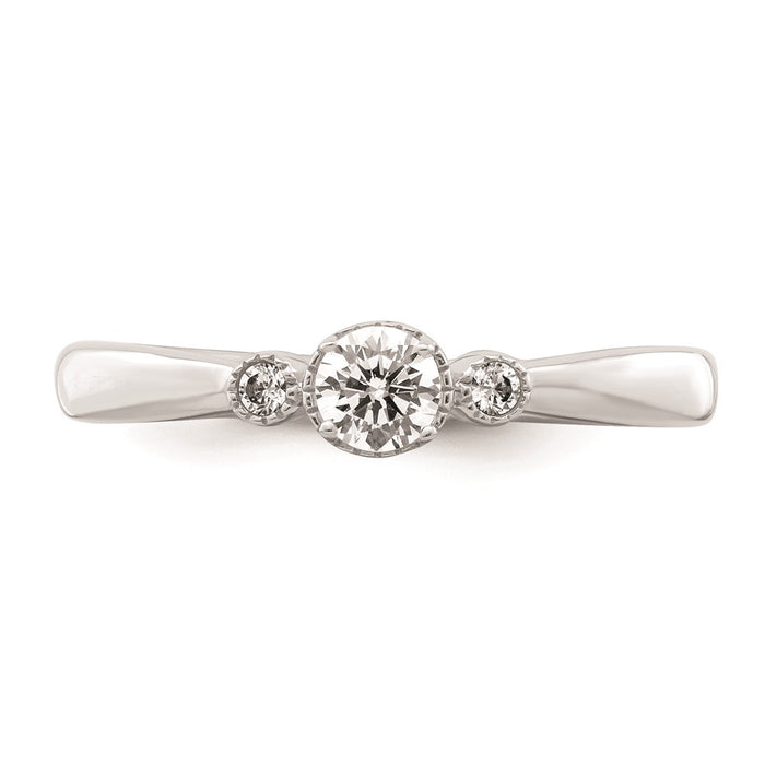 Exclusive 14K White Gold Petite 3-Stone Engagement Ring - 1/4 Carat Diamonds, Stylish Design-4